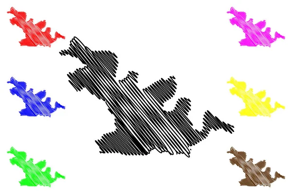 Soroca区(摩尔多瓦共和国，摩尔多瓦行政区划)地图矢量图解，草签草图Soroca地图 — 图库矢量图片