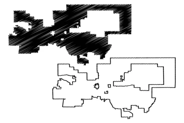 Palmdale City, California (Estados Unidos da América, Estados Unidos da América, EUA) mapa vetorial ilustração, scribble sketch Cidade de Palmdale mapa — Vetor de Stock