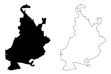 Samara Şehri (Rusya Federasyonu, Rusya) harita vektör çizimi, çizim şehri Kuybyshev haritası