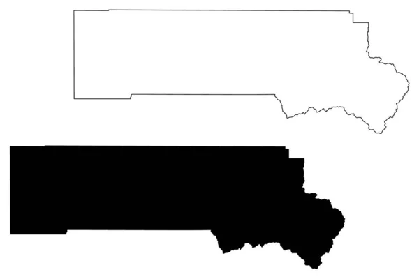 Comté de San Miguel, Colorado (comté des États-Unis d'Amérique, États-Unis d'Amérique, États-Unis d'Amérique, États-Unis d'Amérique) illustration vectorielle de la carte, croquis à griffes Carte de San Miguel — Image vectorielle
