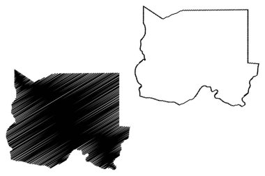 Oshikoto Bölgesi (Namibya Bölgesi, Namibya Cumhuriyeti) harita vektör illüstrasyonu, Oshikoto haritasını çiz