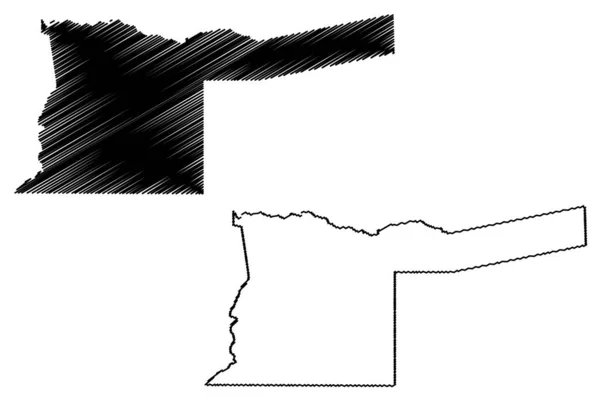 Kavango East Region (Regions of Namibia, Republic of Namibia) map vector illustration, scribble sketch Kavango East map — 图库矢量图片