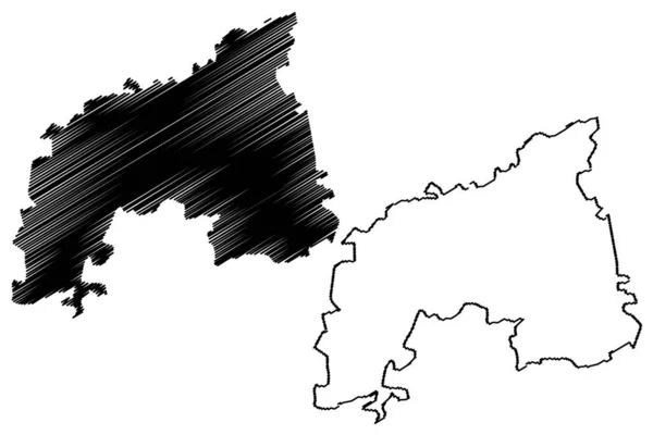 Khomas Region (Regiony Namibie, Namibijská republika) mapa vektorová ilustrace, načmáraný náčrt — Stockový vektor