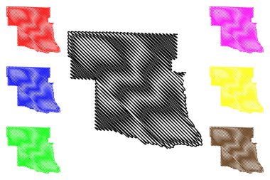 Pike County, Arkansas (ABD eyaleti, Amerika Birleşik Devletleri, Usa, ABD) harita vektör çizimi, çizim çizimi Pike haritası
