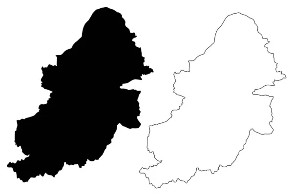 Birmingham City (Regno Unito di Gran Bretagna e Irlanda del Nord, Regno Unito) mappa vettoriale illustrazione, scribble sketch City of Birmingham mappa — Vettoriale Stock