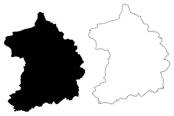 Ciudad de Essen (República Federal de Alemania, Renania del Norte-Westfalia) mapa vector ilustración, garabato boceto Ciudad de Essen mapa — Archivo Imágenes Vectoriales