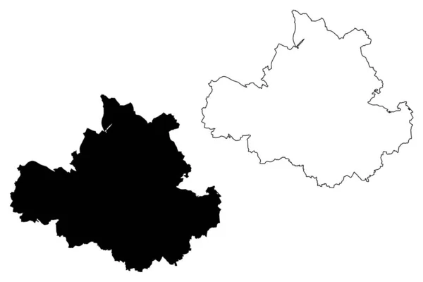 Dresden City (Német Szövetségi Köztársaság, Szászország) térkép vektor illusztráció, firka vázlat City of Dresden térkép — Stock Vector