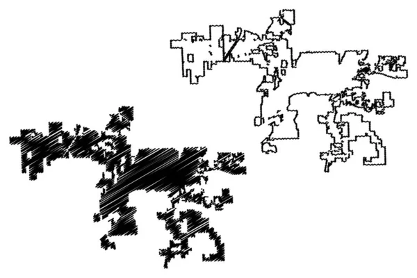 Joliet city, illinois (vereinigte staaten städte, vereinigte staaten von amerika, usa city) karte vektorillustration, kritzelskizze stadt von joliet map — Stockvektor