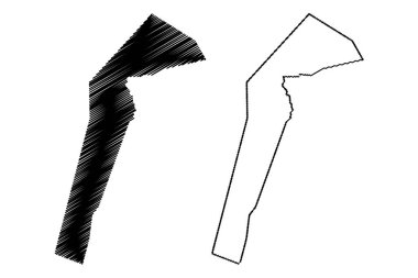 Güneydoğu Bölgesi (Botsvana Bölgesi, Botsvana Cumhuriyeti) harita vektör çizimi, güney doğu haritası çizimi