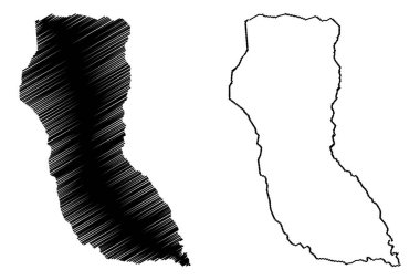 Kuzeydoğu Bölgesi (Botsvana Bölgesi, Botsvana Cumhuriyeti) harita vektör çizimi, çizim Kuzey Doğu haritası