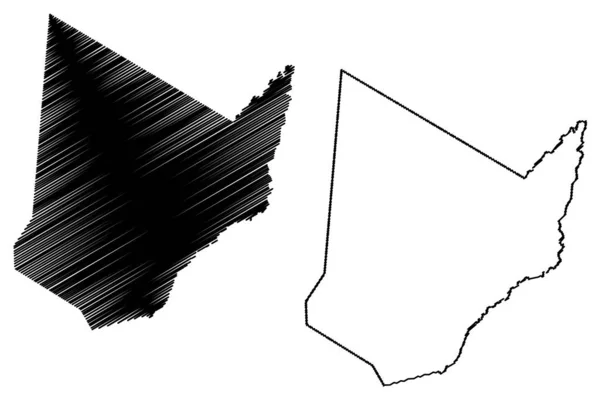 Kgatleng District (Botswana, Botswana) karta vektor illustration, klotskiss Kgatleng karta — Stock vektor