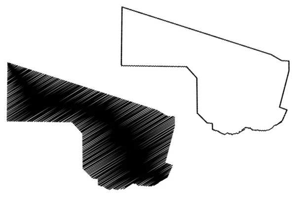 Güney Bölgesi (Botswana Bölgesi, Botswana Cumhuriyeti) harita vektör çizimi, güney haritası çizimi — Stok Vektör