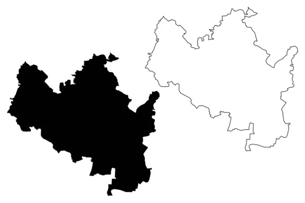 ブルノ市(チェコ,チェコ,モラビア)地図ベクトル図,スケッチブックブルノ市地図 — ストックベクタ