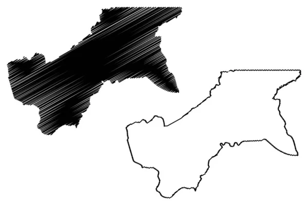 Moyen-Ogooue Province (Subdivision of Gabon, Gabonese Republic) mapa vector illustration, scribble sketch Moyen Ogooue mapa — Archivo Imágenes Vectoriales