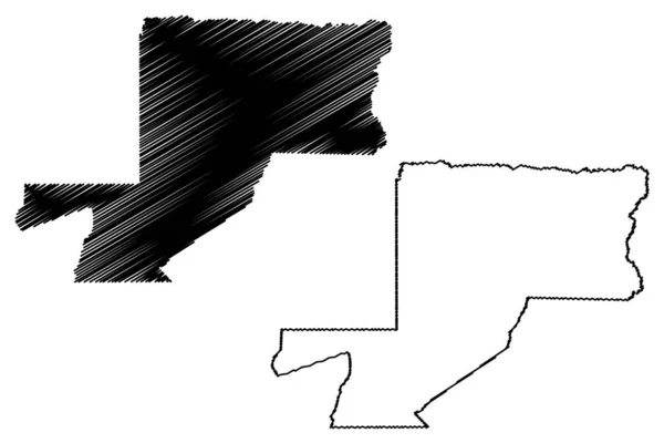 Provincia di Woleu-Ntem (Suddivisioni del Gabon, Repubblica gabonese) mappa vettoriale illustrazione, schizzo scarabocchiare Woleu Ntem mappa — Vettoriale Stock