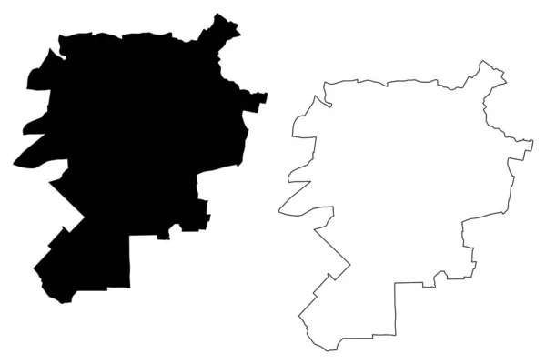 卢布林市（波兰共和国）地图矢量图解，速写草图卢布林市地图 — 图库矢量图片