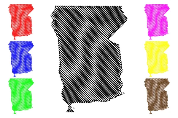 Region Omusati (Regiony Namibii, Republika Namibii) mapa wektor ilustracja, skecz bazgroły Omusati mapa — Wektor stockowy