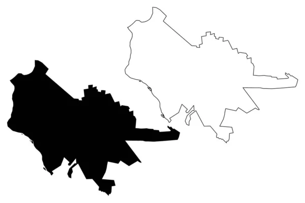 Ciudad de Craiova (República de Rumania) mapa vector ilustración, boceto de garabato Ciudad de Craiova mapa — Vector de stock