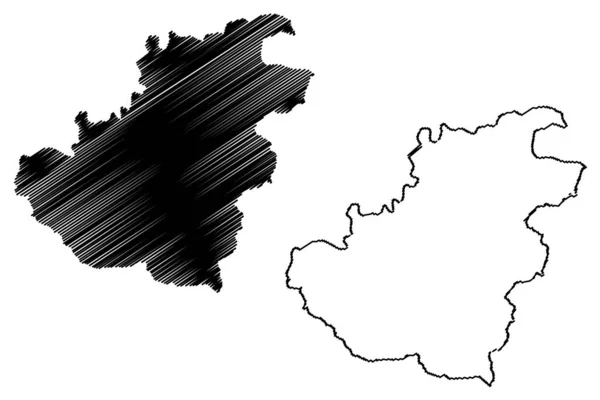 Quthing district (districts of lesotho, Kingdom of lesotho) Kartenvektorillustration, Kritzelskizze quthing map — Stockvektor
