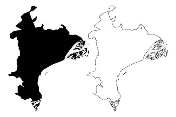 Saratov City (Federação Russa, Rússia) mapa ilustração vetorial, esboço de rabiscos Cidade de Saratov mapa — Vetor de Stock