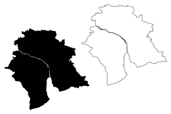 Ciudad de Zurich (Confederación Suiza) mapa vector ilustración, boceto garabato Ciudad de Zurich mapa — Vector de stock