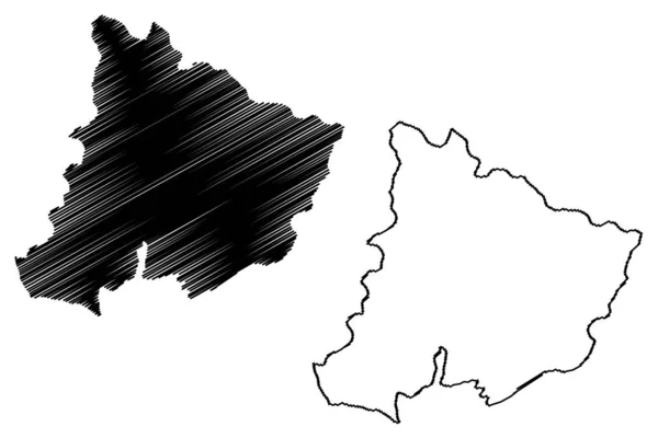 Pomoravlje District (Republika Serbii, Dzielnice Sumadija i zachodnia Serbia) mapa wektor ilustracja, skecz bazgroły Pomoravlje mapa — Wektor stockowy