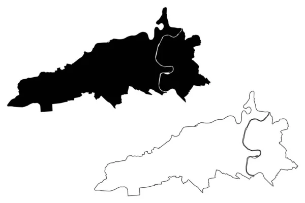 ベルン市(スイス連邦)地図ベクトル図,スケッチブック｜ベルン市地図 — ストックベクタ