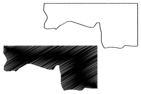 Kie-Ntem (República da Guiné Equatorial, Províncias da Guiné Equatorial) mapa ilustração vetorial, esboço de rabiscos Kie Ntem mapa da Província —  Vetores de Stock