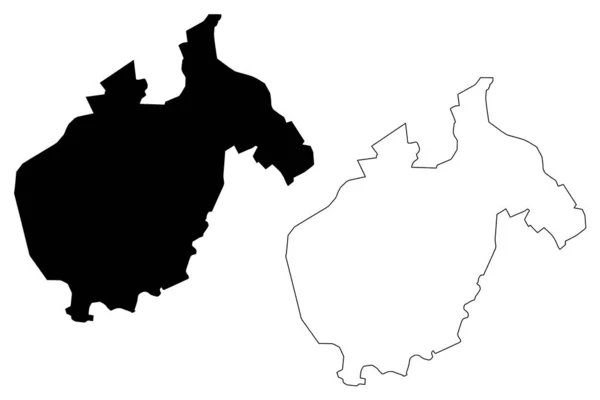 Stepanakert city (artsakh, republik azerbaijan, nagorno-karabach republik) karte vektorillustration, kritzelskizze stadt khankendi oder vararakn karte — Stockvektor