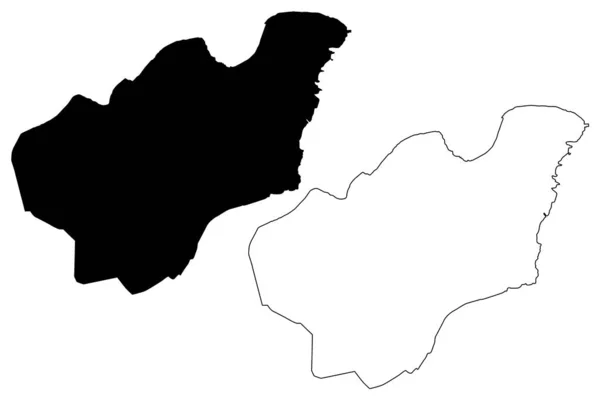 バレッタ市(マルタ共和国,島)地図ベクトル図,スケッチブックバレッタ市地図 — ストックベクタ