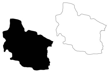 Berovo Belediyesi (Kuzey Makedonya Cumhuriyeti, Doğu İstatistik Bölgesi) harita vektör çizimi, çizim Berovo haritası