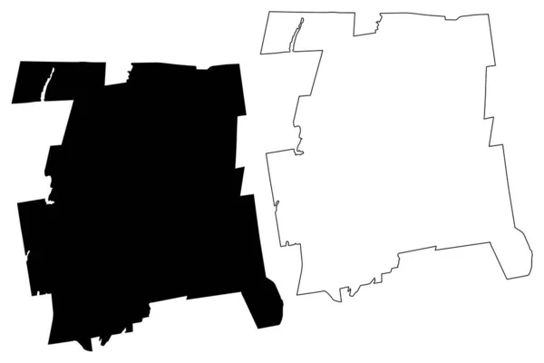 Contea di Hartford o Hartford County (Connecticut) (contea degli Stati Uniti d'America, Stati Uniti d'America, Stati Uniti d'America, Stati Uniti d'America) mappa vettoriale illustrazione, scarabocchio mappa di Hartford — Vettoriale Stock