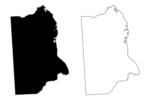 Kent County, Delaware (ABD eyaleti, Amerika Birleşik Devletleri, Usa, ABD, ABD) harita vektör çizimi, çizim Kent haritası — Stok Vektör