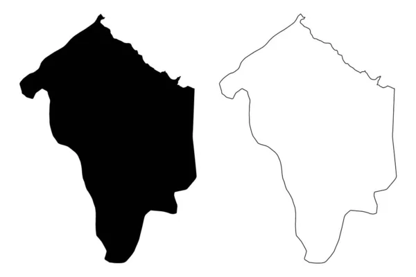 Makedonska kamenica municipality (Republik Nordmakedonska kamenica, östliche statistische Region) Kartenvektorillustration, Kritzelskizze makedonska kamenica map — Stockvektor