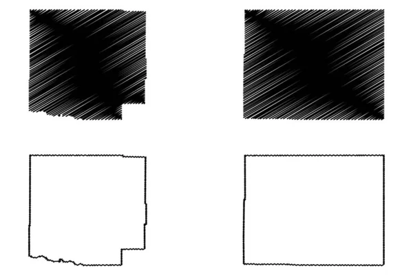 Baca and Crowley County, Colorado (U.S. County, United States of America, Usa, U.S., Us) Картографічна ілюстрація вектора, ескіз скрипки Baca and Crowley map — стоковий вектор