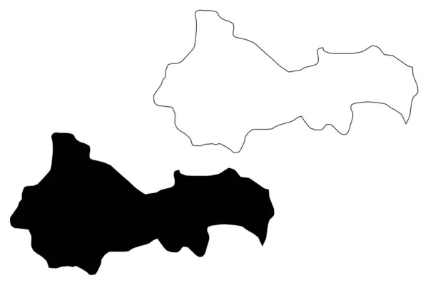 Municipalité de Kratovo (République de Macédoine du Nord, Région du Nord-Est) illustration vectorielle de la carte, croquis croquis Kratovo carte — Image vectorielle