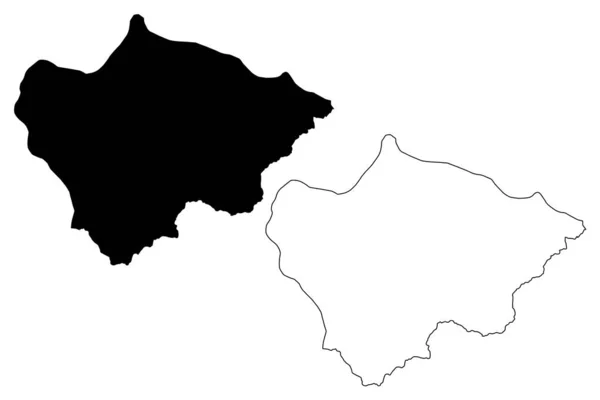 Municipio de Novaci (República de Macedonia del Norte, Región Estadística de Pelagonia) mapa vector ilustración, boceto de garabato mapa de Novaci — Vector de stock