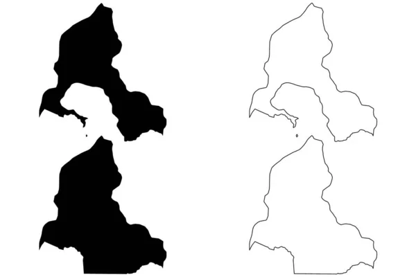 Município de Resen (República da Macedônia do Norte, Região Estatística de Pelagônia) mapa ilustração vetorial, esboço de rabiscos Mapa de Resen — Vetor de Stock
