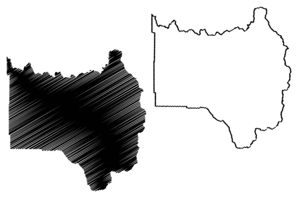 Grand County, Colorado (Estados Unidos da América, Estados Unidos da América, EUA, EUA) mapa ilustração vetorial, esboço de rabiscos —  Vetores de Stock