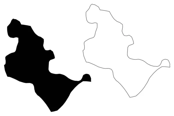 Brvenica obec (Republika Severní Makedonie, Polog Statistický region) mapa vektorové ilustrace, čmáranice náčrt Brvenica mapa — Stockový vektor