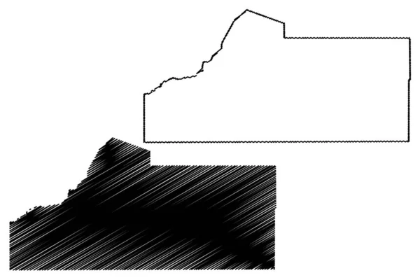 Condado de Las Animas, Colorado (Estados Unidos da América, Estados Unidos da América, EUA, EUA) mapa ilustração vetorial, esboço de rabiscos Mapa de Las Animas — Vetor de Stock