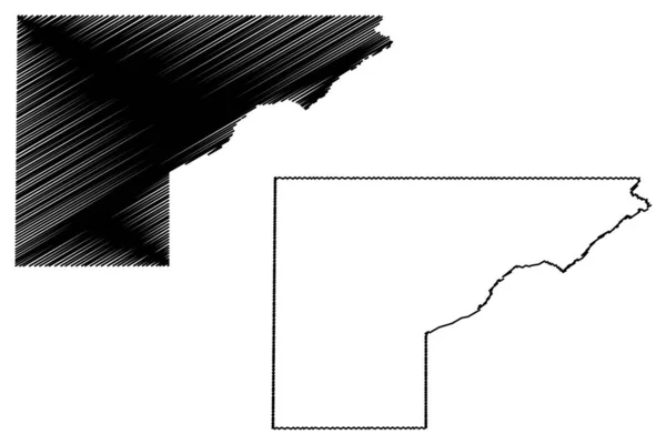 Карта округа Меса, Колорадо (округ США, США, США, США), векторная иллюстрация, каракули — стоковый вектор