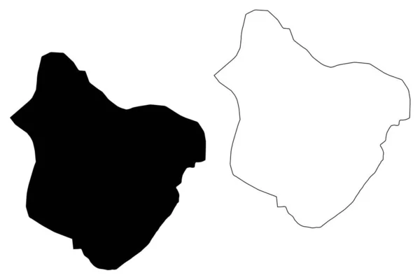 Bogdanci Municipality (Republika Severní Makedonie, Jihovýchodní statistický region) mapa vektorové ilustrace, čmáranice náčrt Bogdanci mapa — Stockový vektor