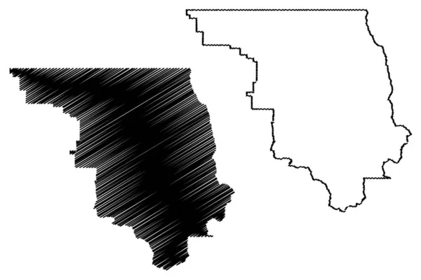 Condado de Ouray, Colorado (Estados Unidos da América, Estados Unidos da América, EUA, EUA) mapa ilustração vetorial, esboço de rabiscos Suíça da América mapa — Vetor de Stock