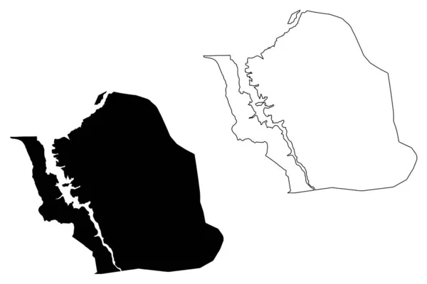 Centar Zupa Município (República da Macedônia do Norte, Região Estatística do Sudoeste) mapa ilustração vetorial, rabisco esboço Centar Zupa mapa —  Vetores de Stock