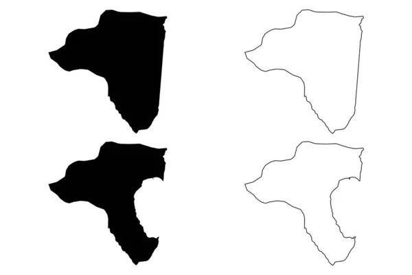 Municipio de Dojran (República de Macedonia del Norte, Región Estadística del Sureste) mapa vector ilustración, garabato bosquejo mapa de Dojran — Vector de stock