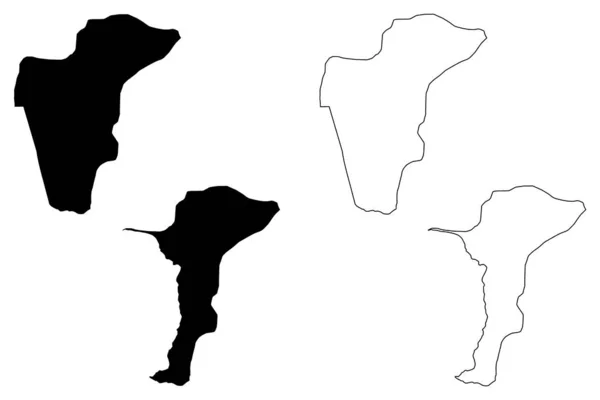 Ohrid Municipio (República de Macedonia del Norte, Región Estadística del Sudoeste) mapa vector ilustración, garabato bosquejo Ohrid mapa — Archivo Imágenes Vectoriales