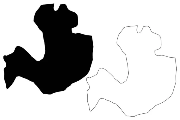 ヴァシーレヴォ市(マケドニア共和国,南東部統計地域)地図ベクトル図,スクリブルスケッチヴァシーレヴォ地図 — ストックベクタ