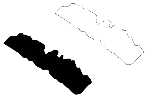 Aerodrom municipality (Republik Nordmakedonien, statistische Region Skopje, Großraum Skopje) Kartenvektorillustration, Kritzelskizze aerodrom map — Stockvektor