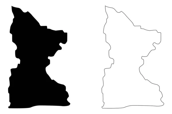 Município de Karpos (República da Macedônia do Norte, Região Estatística de Skopje, Grande Skopje) mapa ilustração vetorial, esboço de rabiscos Karpos mapa — Vetor de Stock